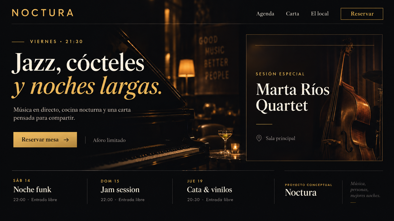 Página web conceptual de Noctura