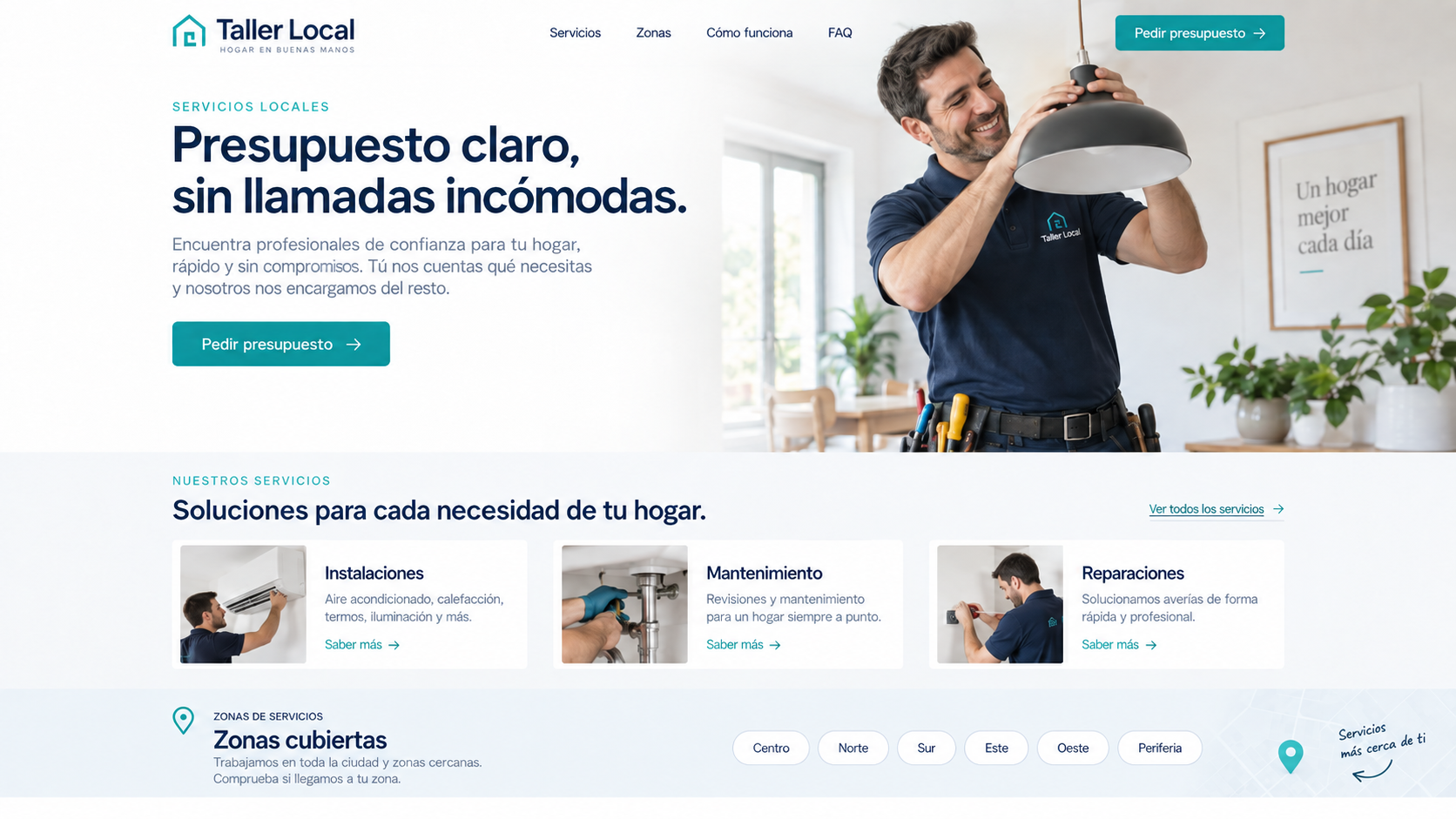 Página web conceptual de Taller Local
